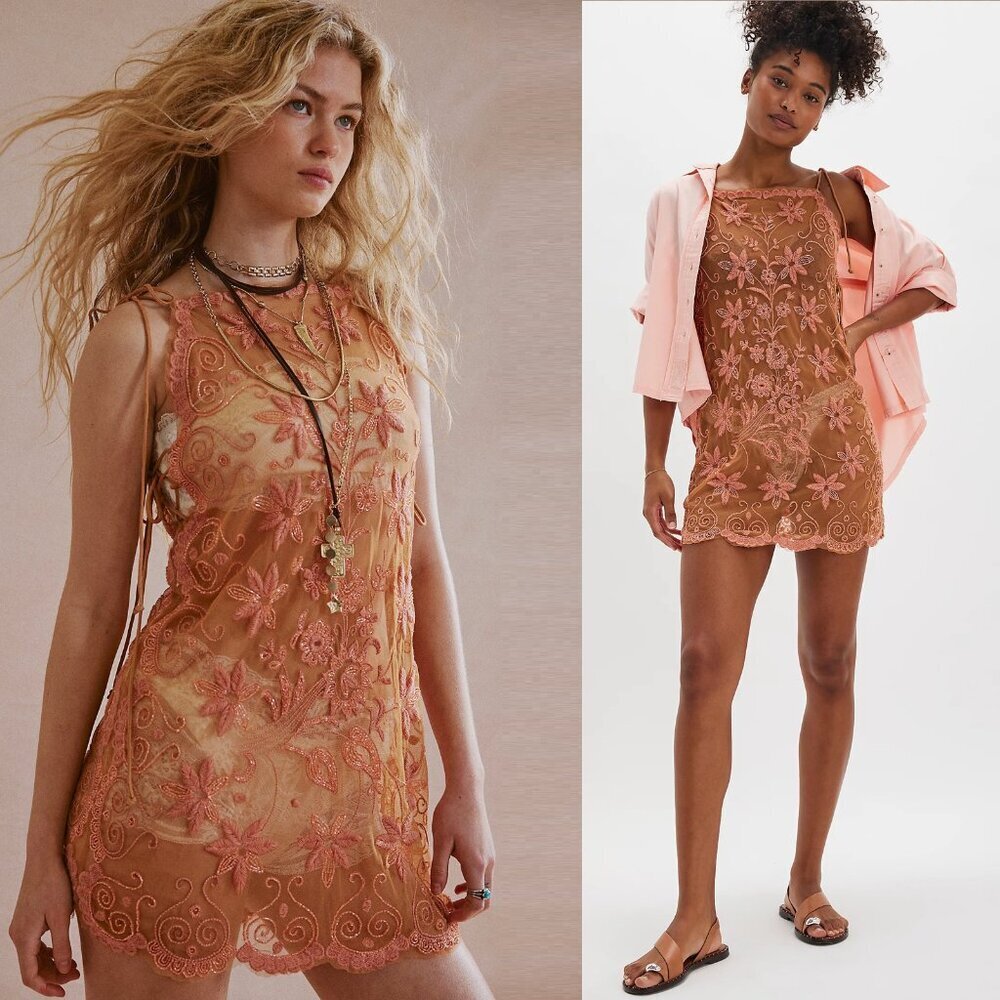 NWT New $168 Free People Bali Sugar Coated Sunbaked Combo Slip Size S - Picture 2 of 13